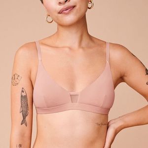 Pepper Light Pink Limitless Wirefree Scoop Mesh Bra Size M